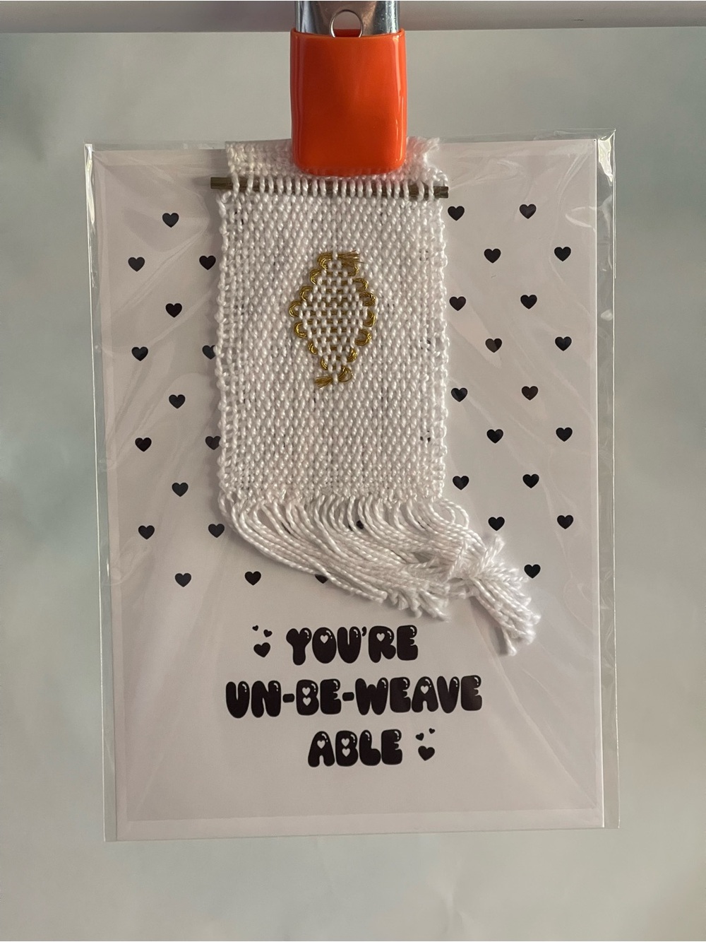 Handwoven Mini Tapestry Wall Hanging And Card